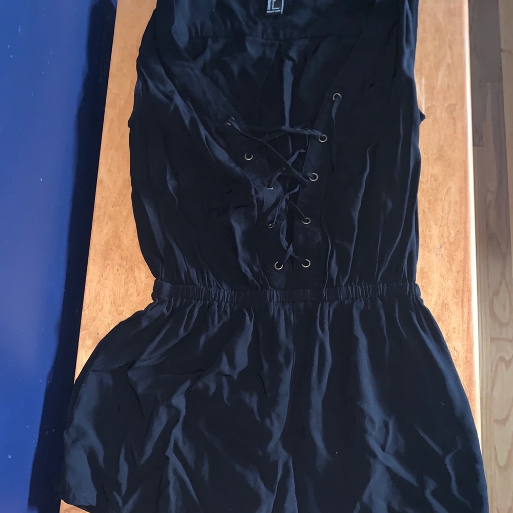 Black Cris Cross Romper